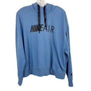 Nike Air‎ Blue Logo Spell Out Sweatshirt Hoodie Athleisure - Women's Size Medium
